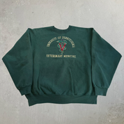 J- Vintage University Of Pennsylvania Veterinary Medicine Embroidered Text Made In USA Crewneck - 2XL
