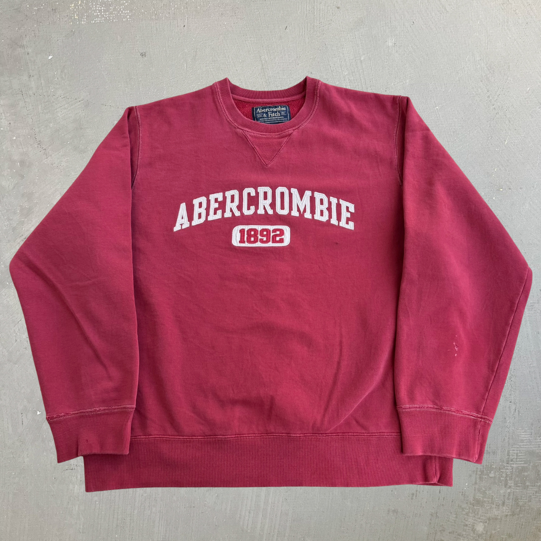 J- Vintage Abercrombie & Fitch 1892 Embroidered Text Crewneck - XL