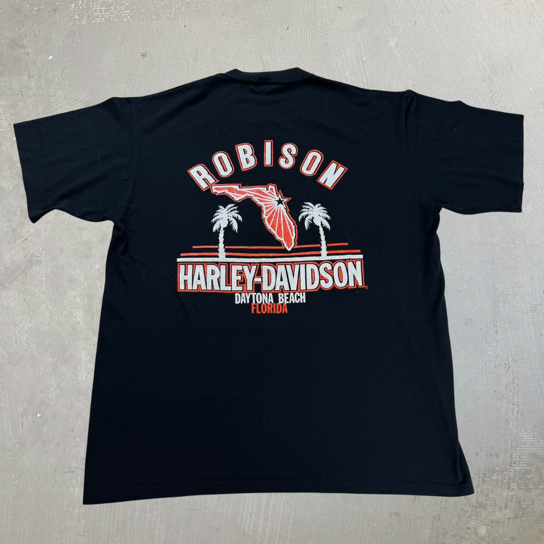 J- Vintage Harley Davidson Daytona Beach Florida Made In USA Single Stitch Tee - L