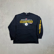 F- '08 Pittsburgh Steelers AFC North Champs 2 In A Row NFL Long Sleeve Tee