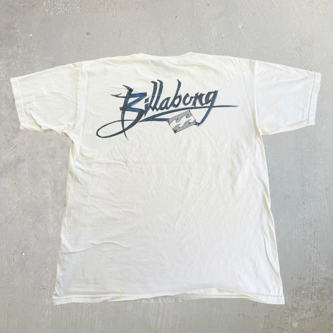 J- Vintage Billabong Logo Text Graphic Tee - L