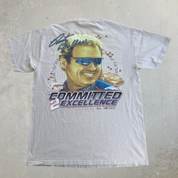 J- Vintage 00s Nascar Rusty Wallace Committed Excellence Picture Graphic Tee - M