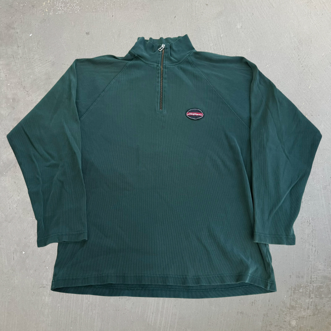 J- Vintage Tommy Hilfiger Embroidered Graphic Quarter Zip Sweater - XL