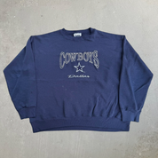 Vintage Dallas Cowboys NFL Lee Embroidered text & Logo Made In USA Crewneck - L