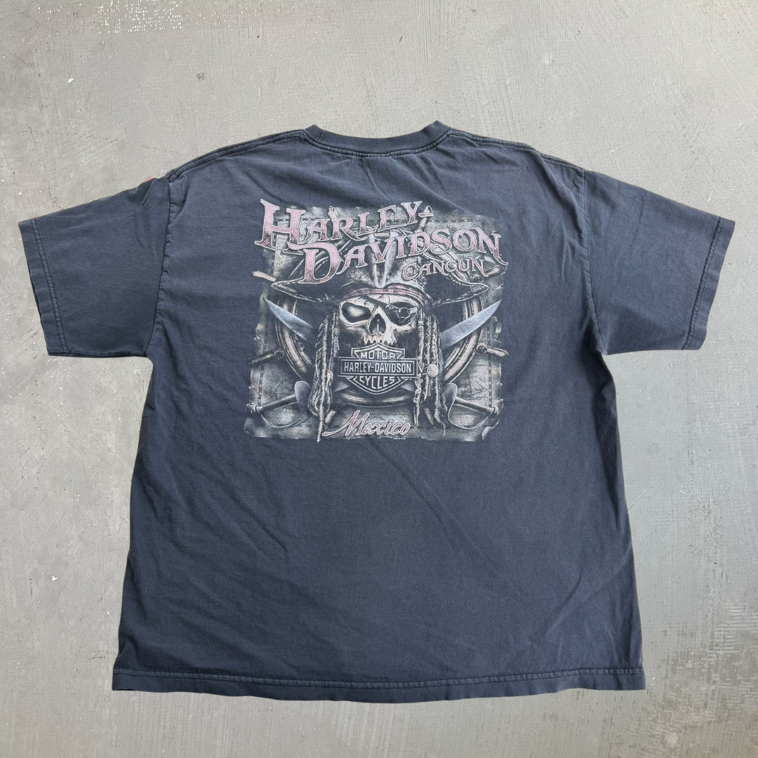 J- '14 Harley Davidson Cancun Mexico Jumbo Print Graphic Tee - XL