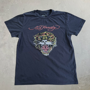 J- Vintage Ed Hardy Tiger & Text Graphic Tee - M