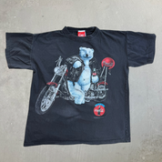 J- Vintage '97 Coca Cola Polar Bear Motorcycle Graphic Tee - L