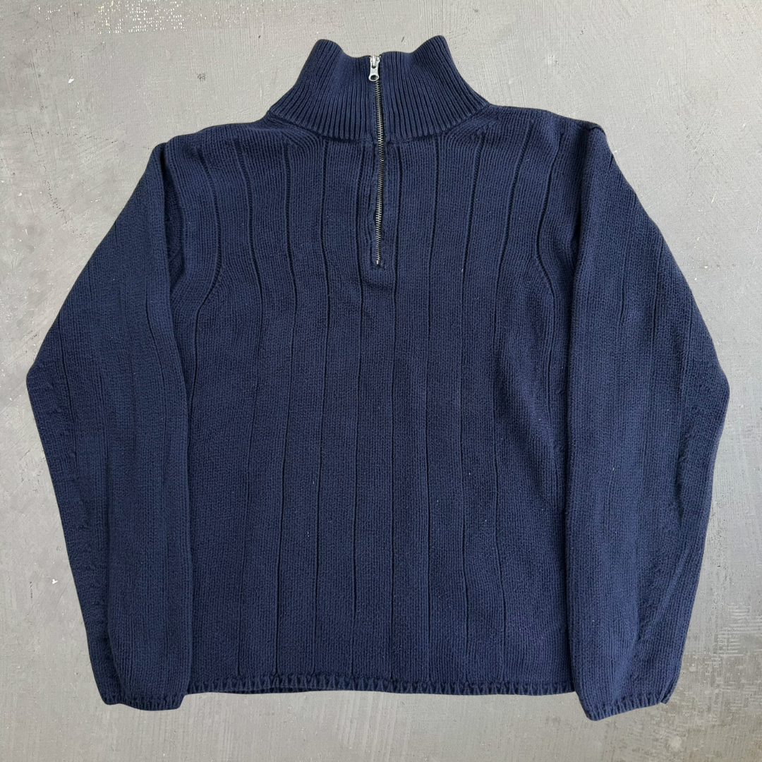 Vintage Y2K Polo Jeans Ralph Lauren MFG Quarter Zip Cotton Knit Crewneck - S