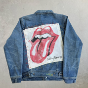 HOM Rolling Stones Tongue Logos Reworked Denim Jacket - M