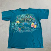 J- Vintage Wake Up The Rain Forest Graphic Made In USA Single Stitch Tee - L