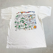 J- Vintage '89 Fair Haven, Ma. Landmarks Graphic Made In USA Single Stitch Tee - L