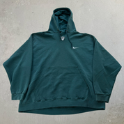 J- Vintage 90s Nike Embroidered Swoosh Forest Green Hoodie - 2XL