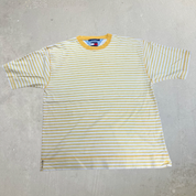 J- Vintage Tommy Hilfiger Yellow Striped Tee - XL