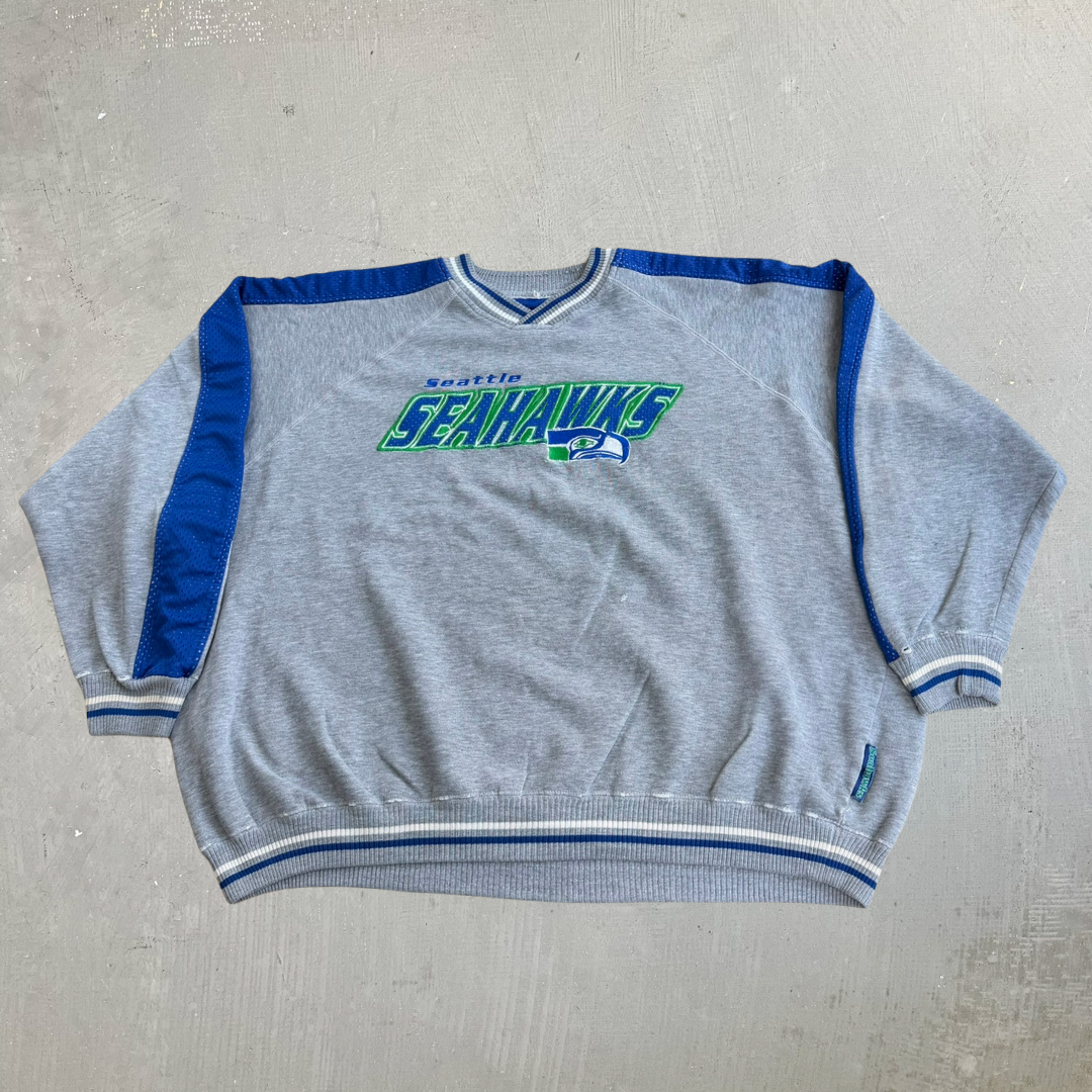 J- Vintage 90s Seattle Seahawks NFL Lee Embroidered Logo Crewneck - XL