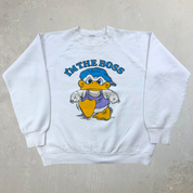 J- Vintage 90's I'm The Boss Duck Graphic Crewneck - M