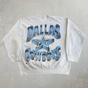 J- Vintage '94 Dallas Cowboys NFL Text & Graphic Made In USA Crewneck - 2XL