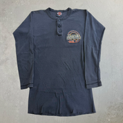 J- Vintage Harley Davidson Mesa Arizona Graphic Made In USA Henley Long Sleeve Under Shirt - L