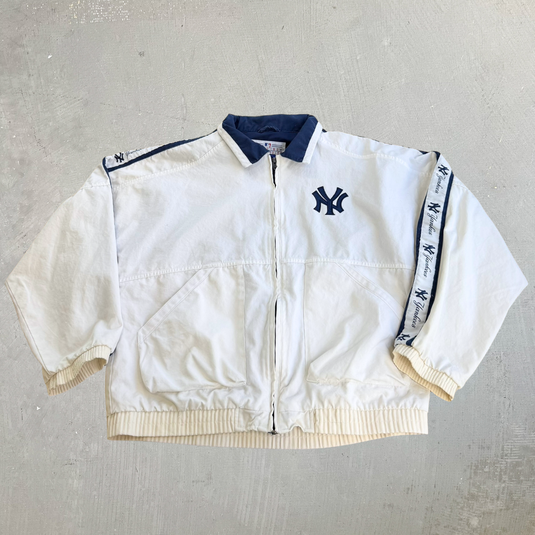 J- Vintage New York Yankees MLB Pro Player Zip Up Lightweight Jacket - M (fits L)