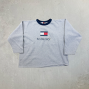 F- Vintage Tommy Hilfiger Text & Logo Made In USA Crewneck