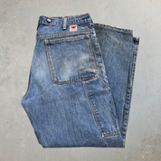 J- Vintage 80s GWG Made In Canada Union Made Red Strap Workwear Carpenter Jeans - 38x30