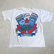 J- Vintage '92 MLB World Series Toronto Blue Jays Vs Atlanta Braves Single Stitch Tee - S