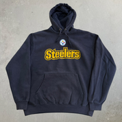 J- Vintage Pittsburgh Steelers NFL Logo Graphic Hoodie - L