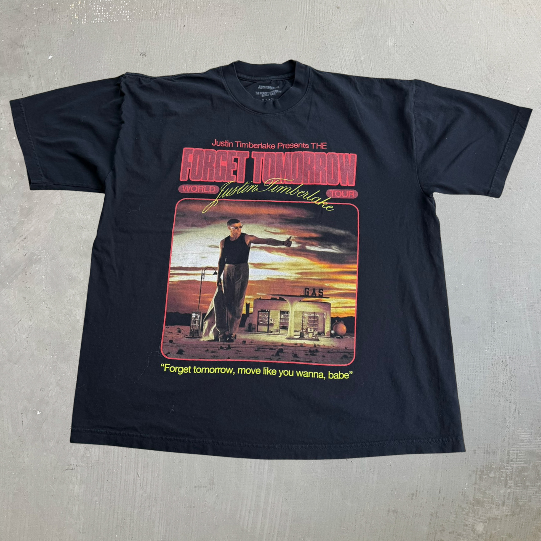 J- '24 Justin Timberlake Presents The Forget Tomorrow World Tour Picture Graphic Tee - L