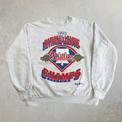 Vintage '93 Philadelphia Phillies MLB Majestic National League Champions Graphic Made In USA Crewneck - XL