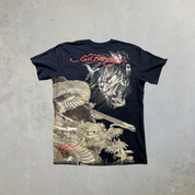 F- Vintage Ed Hardy Oni Mask & Snake Graphic Made In USA Tee
