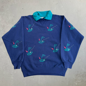 J- Vintage OT Fox Designs Golf 18th Hole Graphic Made In USA Crewneck - M