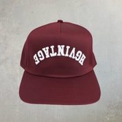 HGV Reverse Logo Burgandy 5 Panel Snapback Hat