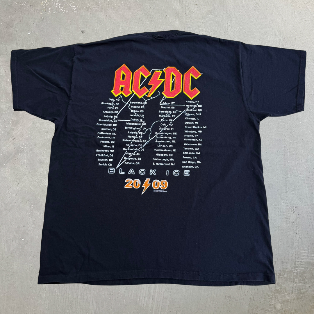 J- Vintage '09 AC/DC Black Ice World Tour Graphic Tee - XL