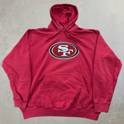 J- Vintage San Francisco 49ers NFL Embroidered Logo Hoodie - L