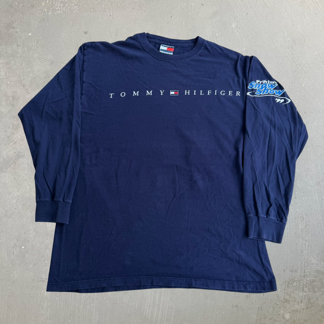 J- Vintage '99 Tommy Hilfiger The Province Snow Show Graphic Long Sleeve Tee - L