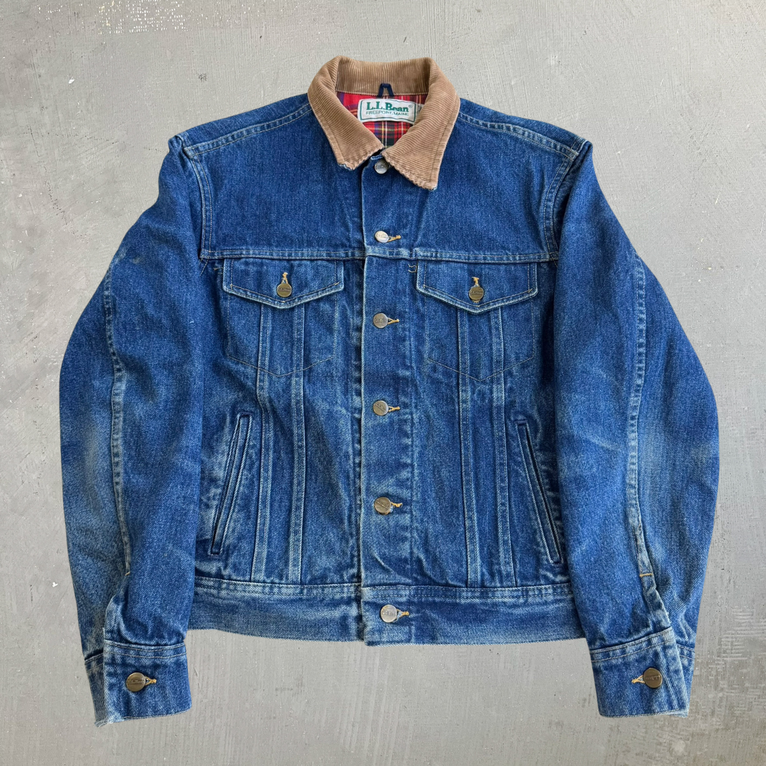 J- Vintage 90s LL Bean Made In USA Blanket Lined Denim Jacket - 40R (fits M)