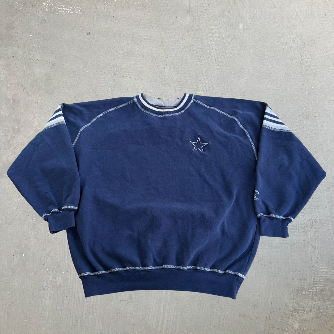 J- Vintage Dallas Cowboys NFL Logo Athletic Embroidered Logo Crewneck - M
