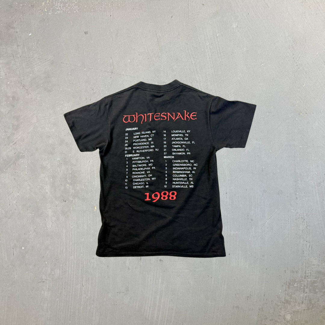 F- Vintage '88 Whitesnake Tour Graphic Made In USA Single Stitch Tee