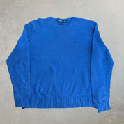 J- Vintage Polo RL Embroidered Logo Blue Knit Sweater - XL