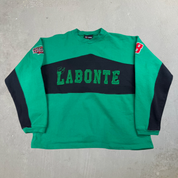 J- Vintage Nascar Bobby Labonte Embroidered Text Crewneck - L