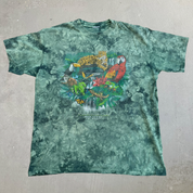 J- Vintage Las Vegas Rain Forest Cafe MGM Grand Green Tie Dye Tee - L