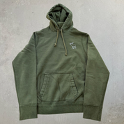 J- Vintage Abercrombie & Fitch Moose Logo Embroidered Olive Green Hoodie - L