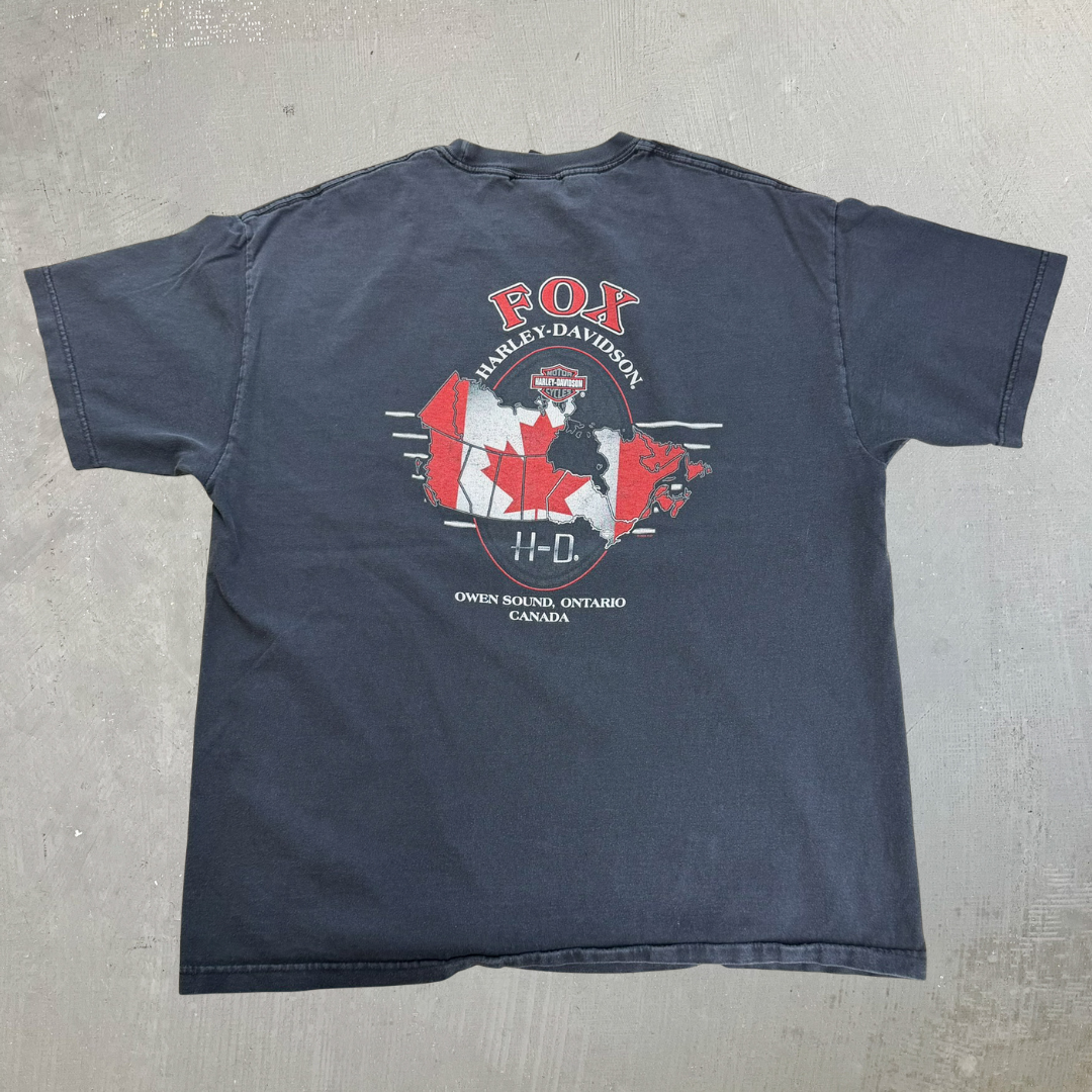 J- Vintage '07 Harley Davidson Owen Sound Ontario Graphic Tee - XL