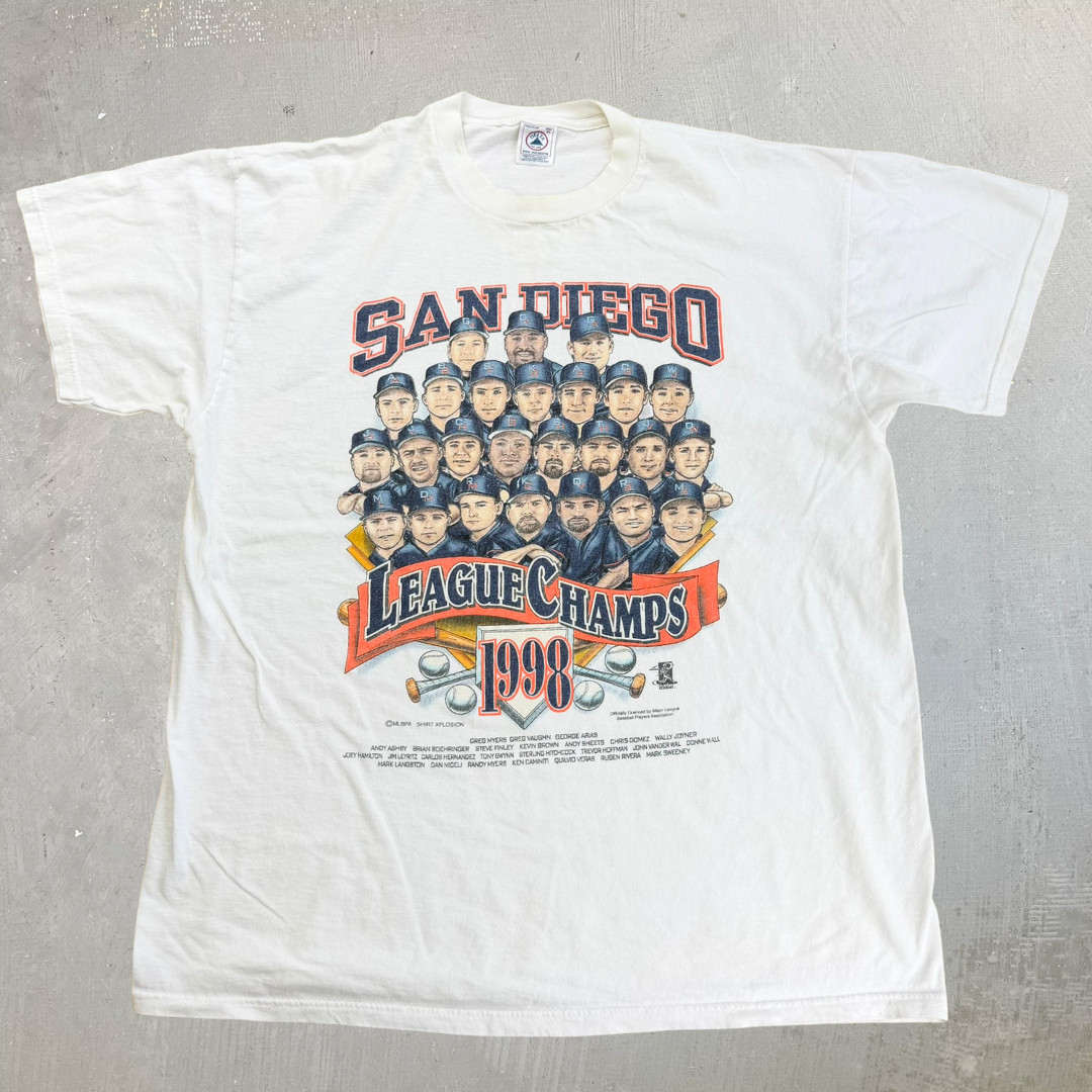 J- Vintage '98 San Diego Padres MLB National League Champs Graphic Tee - XL