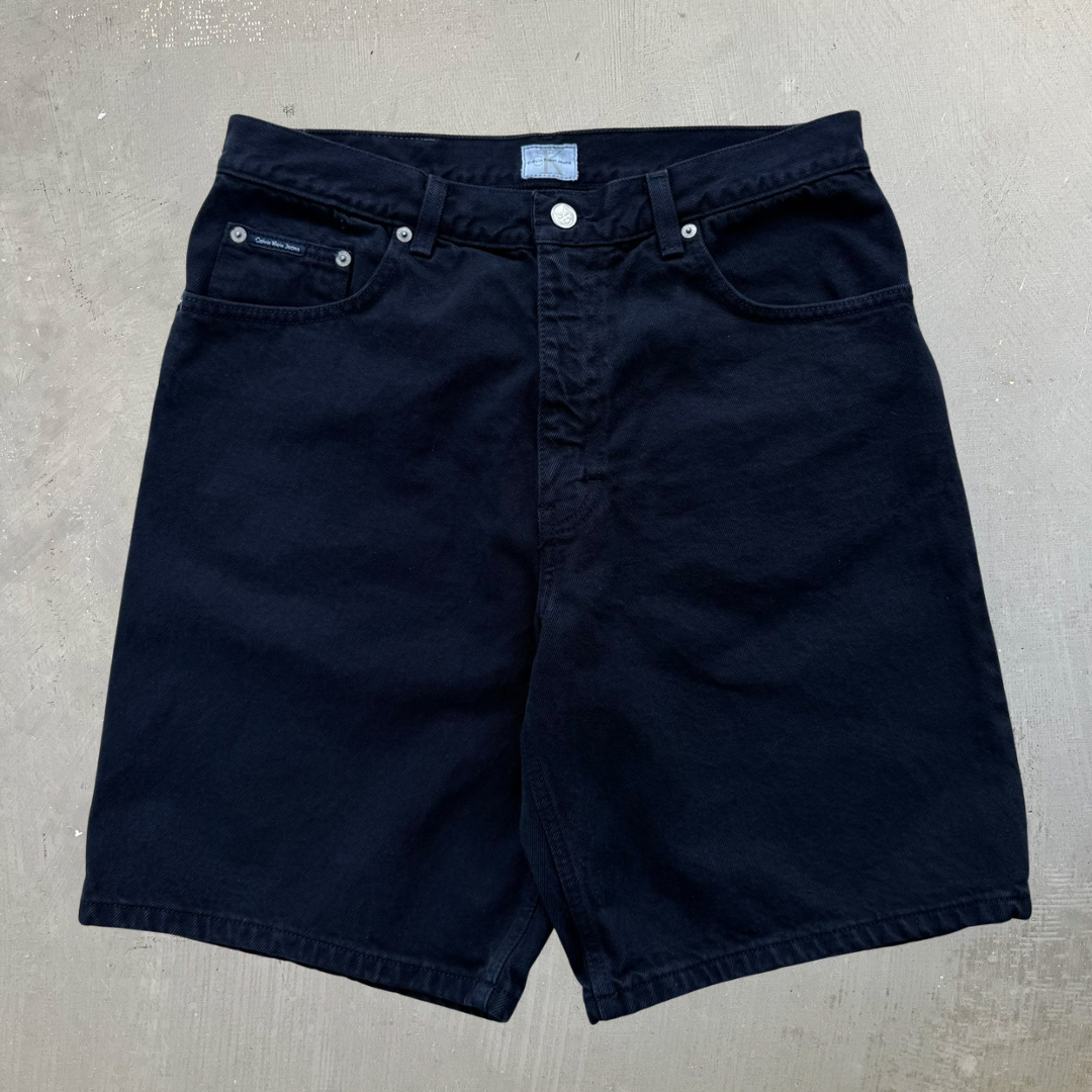 J- Vintage Calvin Klein Black Denim Jorts - 32 waist 8.5 inseam