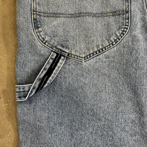 D- Vintage Marithé Francois Girbaud Embroidered Script Denim Carpenter Jorts