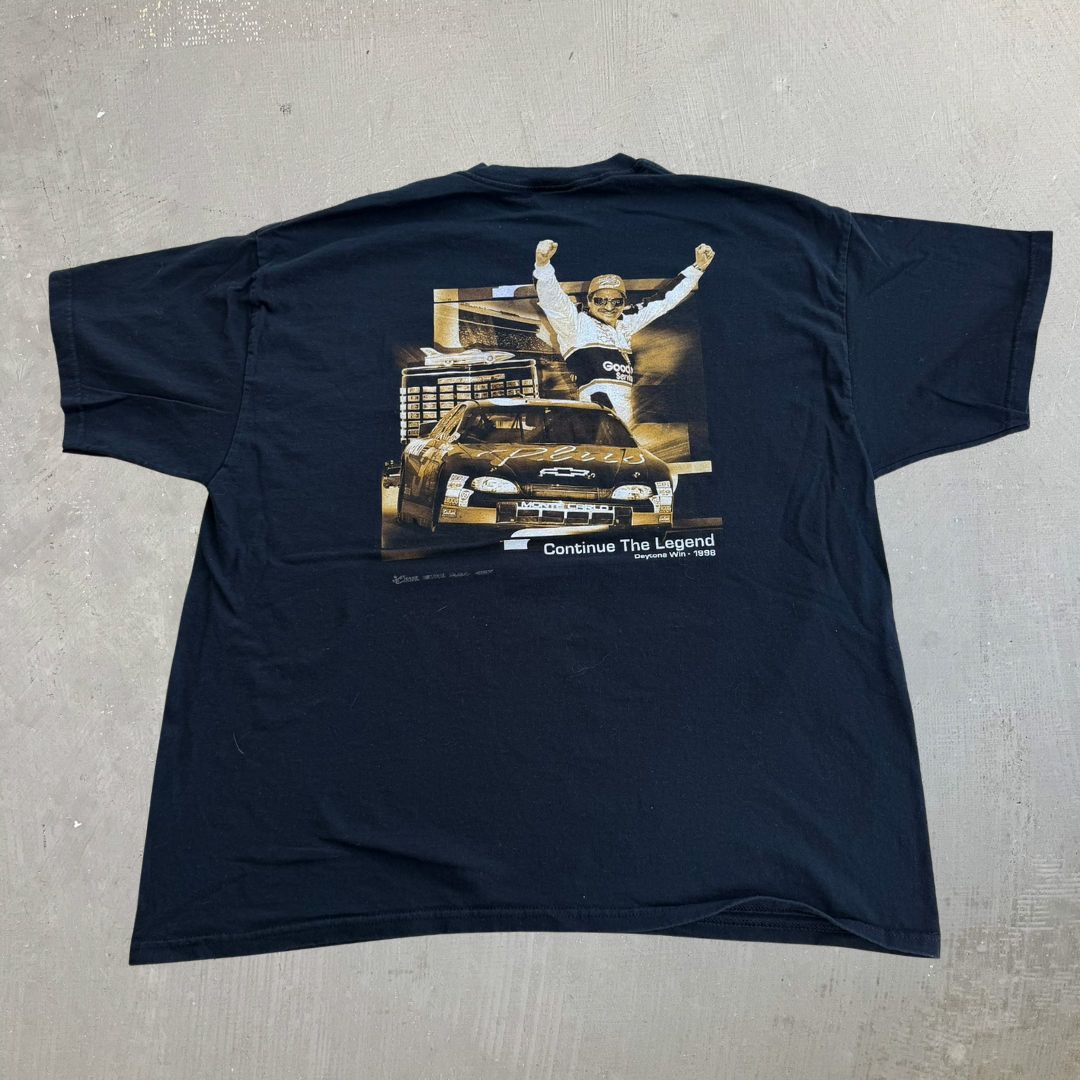 J- Vintage 00s Nascar Dale Earnhardt Continuing The Legend Picture Graphic Tee - 2XL