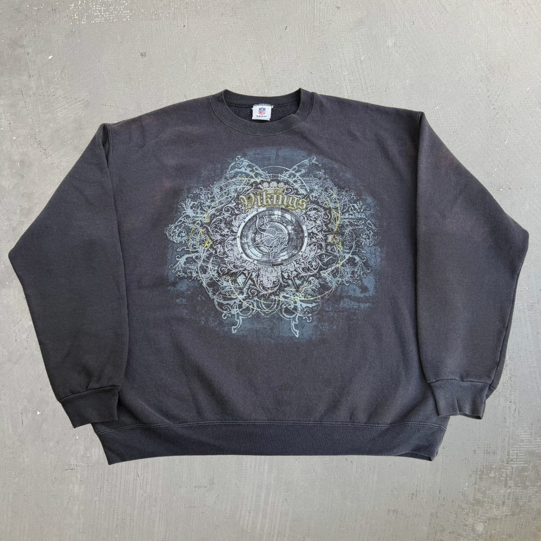 Vintage Minnesota Vikings NFL Y2K Style Graphic Logo Crewneck - XL