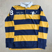 J- Vintage 00s Polo RL Embroidered Rugby Player & Text Long Sleeve Rugby Shirt - Youth L (fits Adult S)