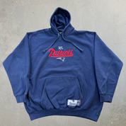 J- Vintage New England Patriots NFL Embroidered Text & Logo Hoodie - XL