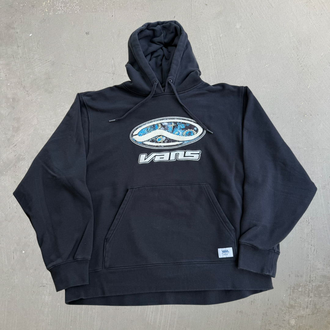 J- Vans Embroidered Chenille Text  Graphic Hoodie - M